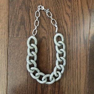 Banana Republic Silver Pave Link Adjustable Neckla